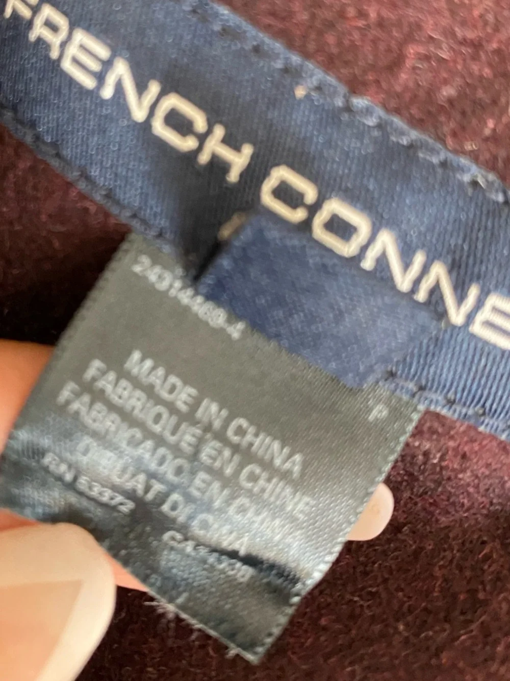 French Connection Deep Burgundy Asymmetrical Pea Coat - Picture 13 of 14